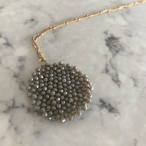 Gold and gray sparkly necklace / pendant